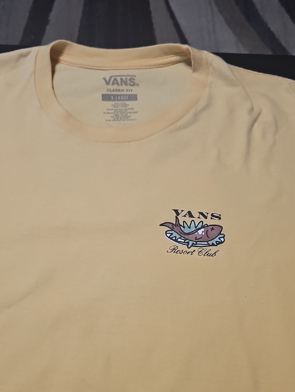 Vans Resort Club Short Sleeve Tee - Light Yellow with Multicolor Chest Graphic